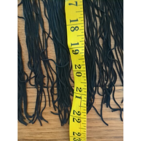 Vintage Forever 21 TOP Med Black Sheer Floral Fringe Whimsey goth Coquette - Picture 11 of 11